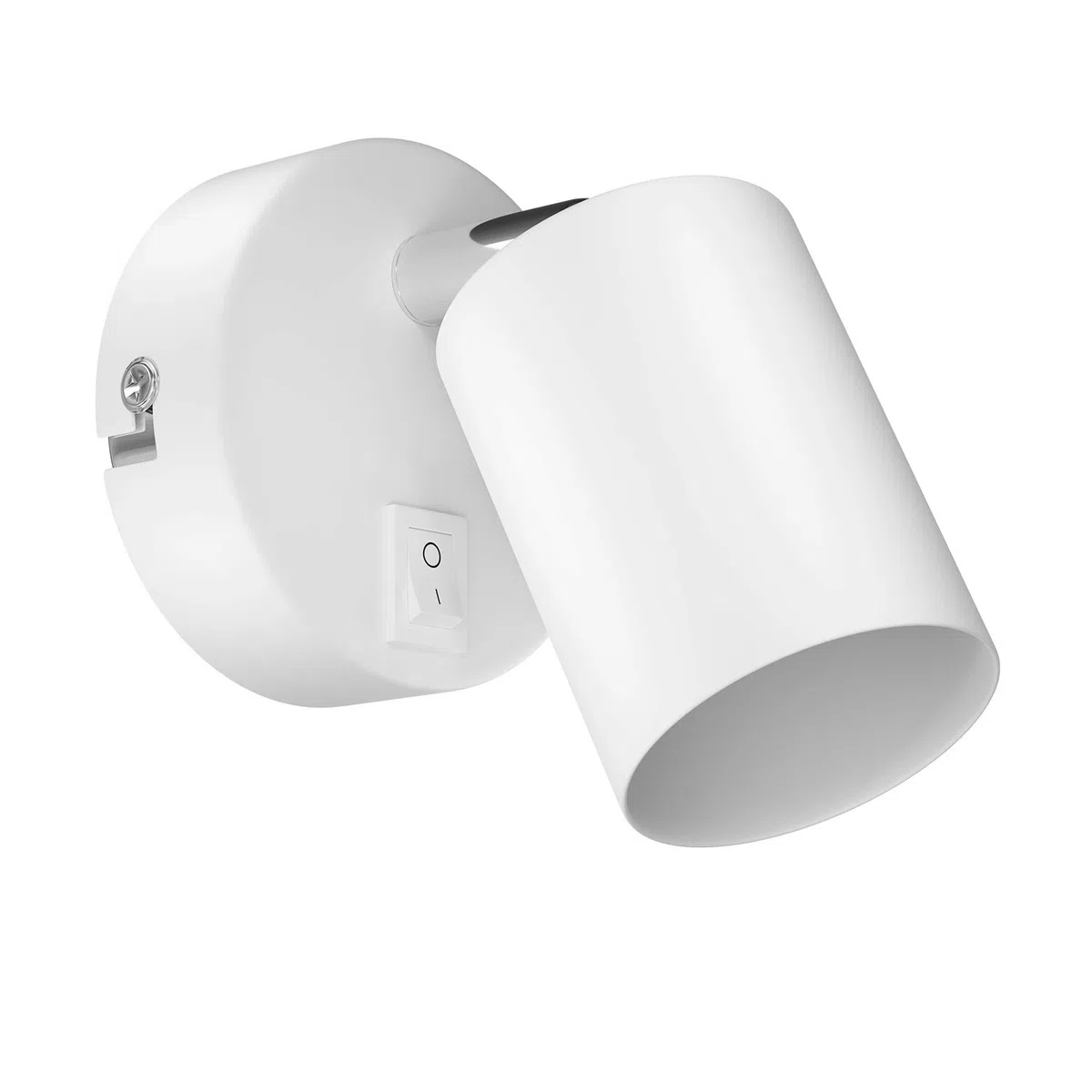 ledscom.de Lampada da parete WAIKA, interruttore, bianco opaco, rotonda, 1x GU10 max. 60W