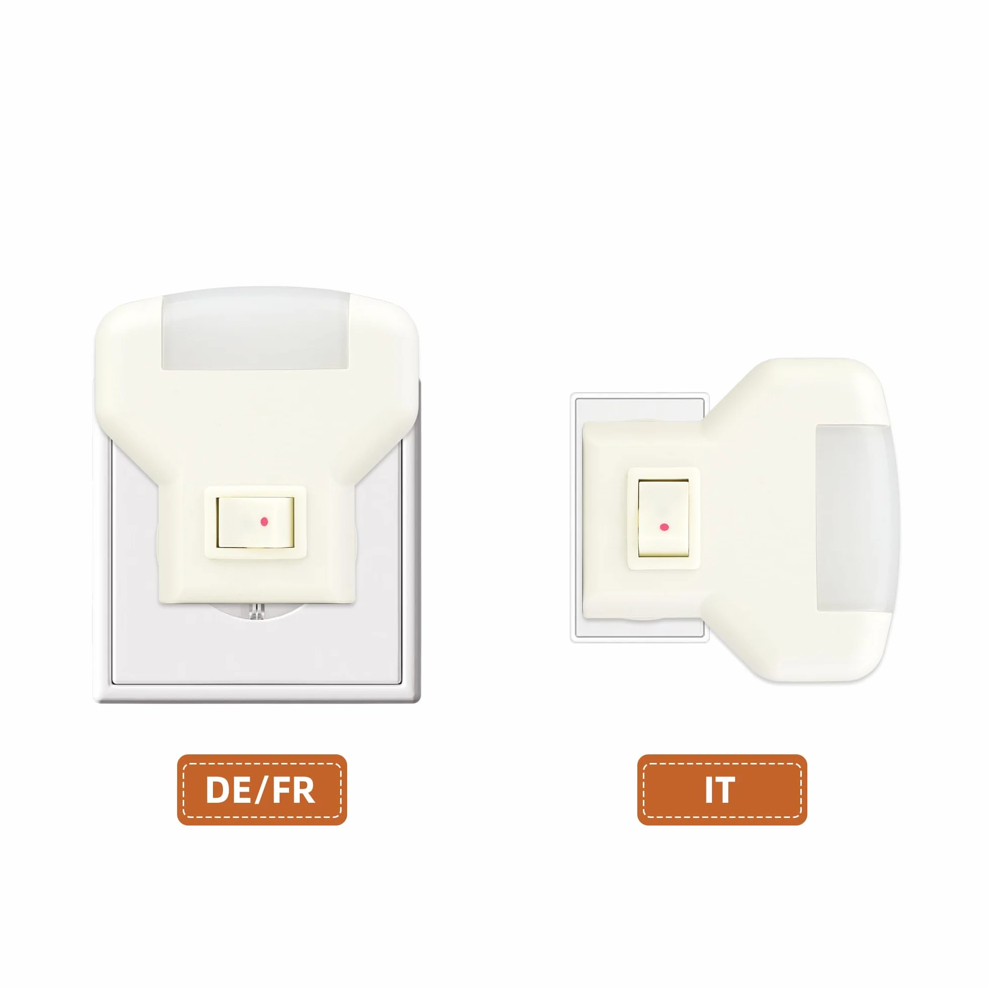 Annmore Luce Notturna LED da Presa, Luci Notte per Corridoio, Cameretta dei Bambini, Neonati, 1W, 3000K Bianco Caldo, con Interruttore (Moderno, 2)