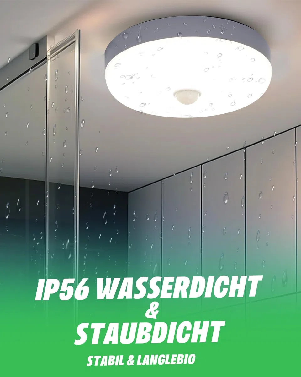Plafoniera con Sensore di Movimento,15W Rotonda Lampada LED Soffitto Pannello Interno Plafoniere Sensore Bianco Naturale 4000K,IP56 Impermeabile per Scala Interna Esterna Garage Corridoio