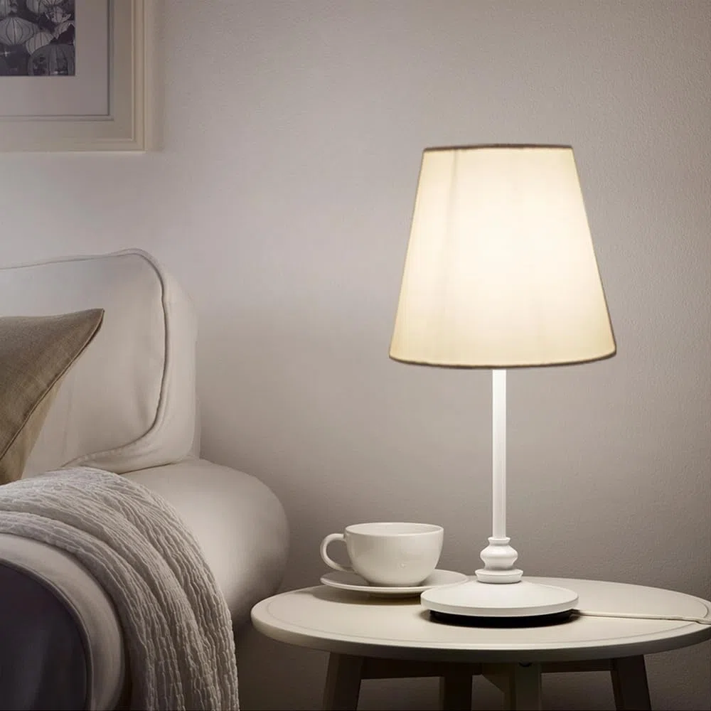 Sinta 2 Pezzi 5.5 inch E14/E27 Paralumi per Lampade Tessuto Piccolo Paralumi Lampadari Lampadario e Lampada a Muro,Bianco