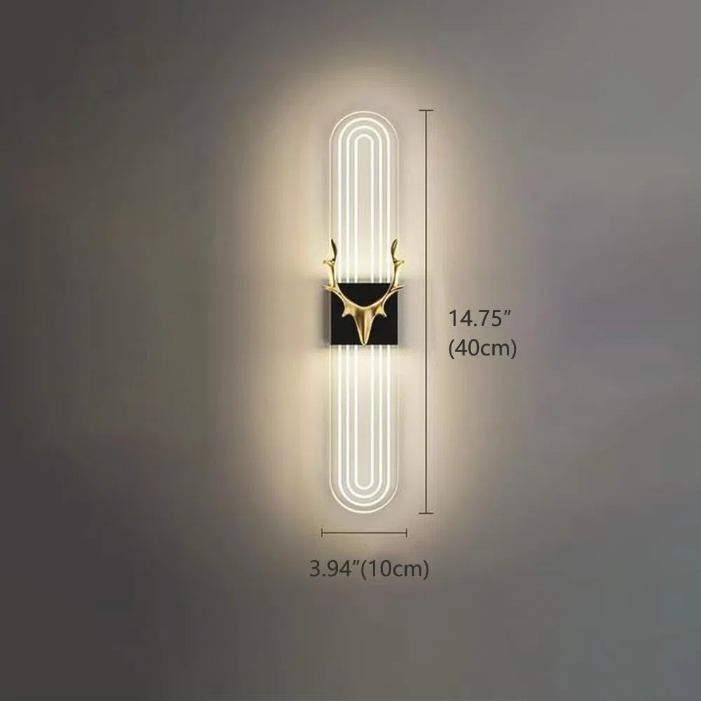 Moderna lampada da parete nordico per interni, luci a LED per camera da letto, hotel, comodino, corridoio, decorazione per interni della casa (luce fredda nera, 40 cm)