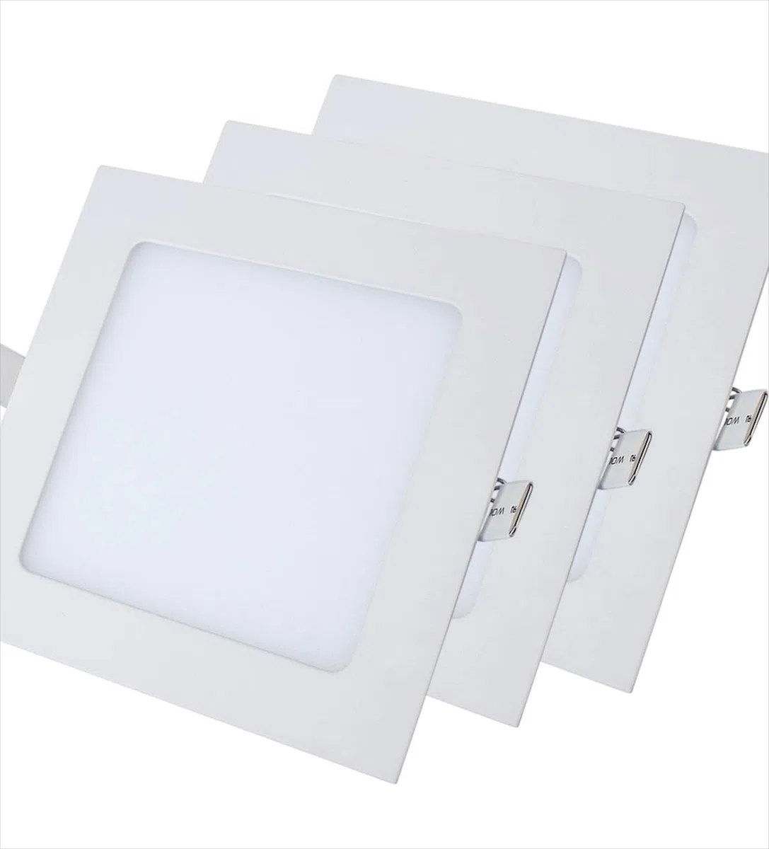 3x Faretti Led da Incasso Quadrato luce Calda 3000k led integrati luci ultrasottili soffitto illuminazione interno. da Incasso Cartongesso (6 watt (11,5x11,5cm)) CW614-3-6W