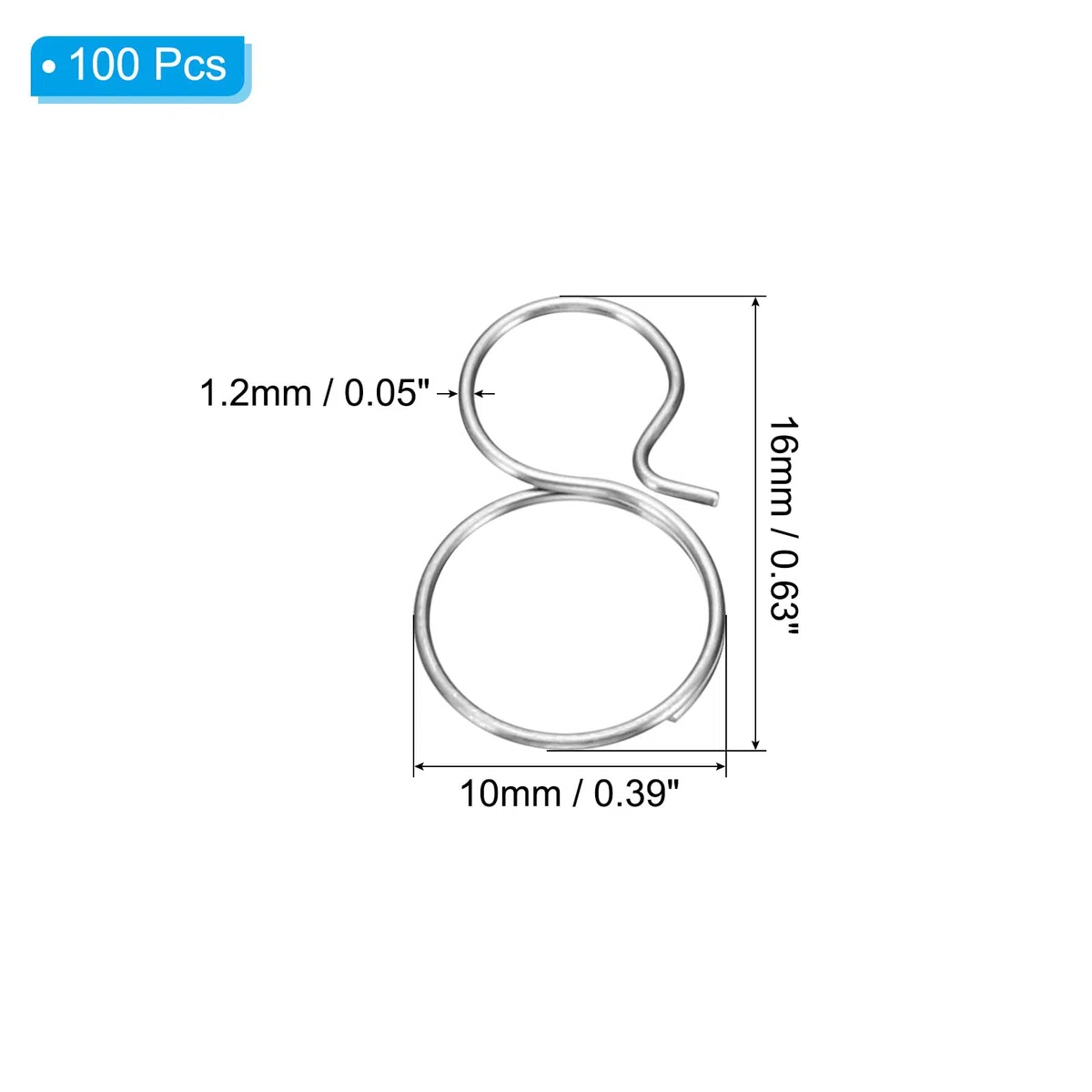 PATIKIL 0,63x0,39" Ganci per Lampadari Cristalli, Accessori per Lampade in Cristallo 100Pz Clip per Cristalli per Fissare Parti di Lampadari, Sostituzioni per Lampadari, Argento