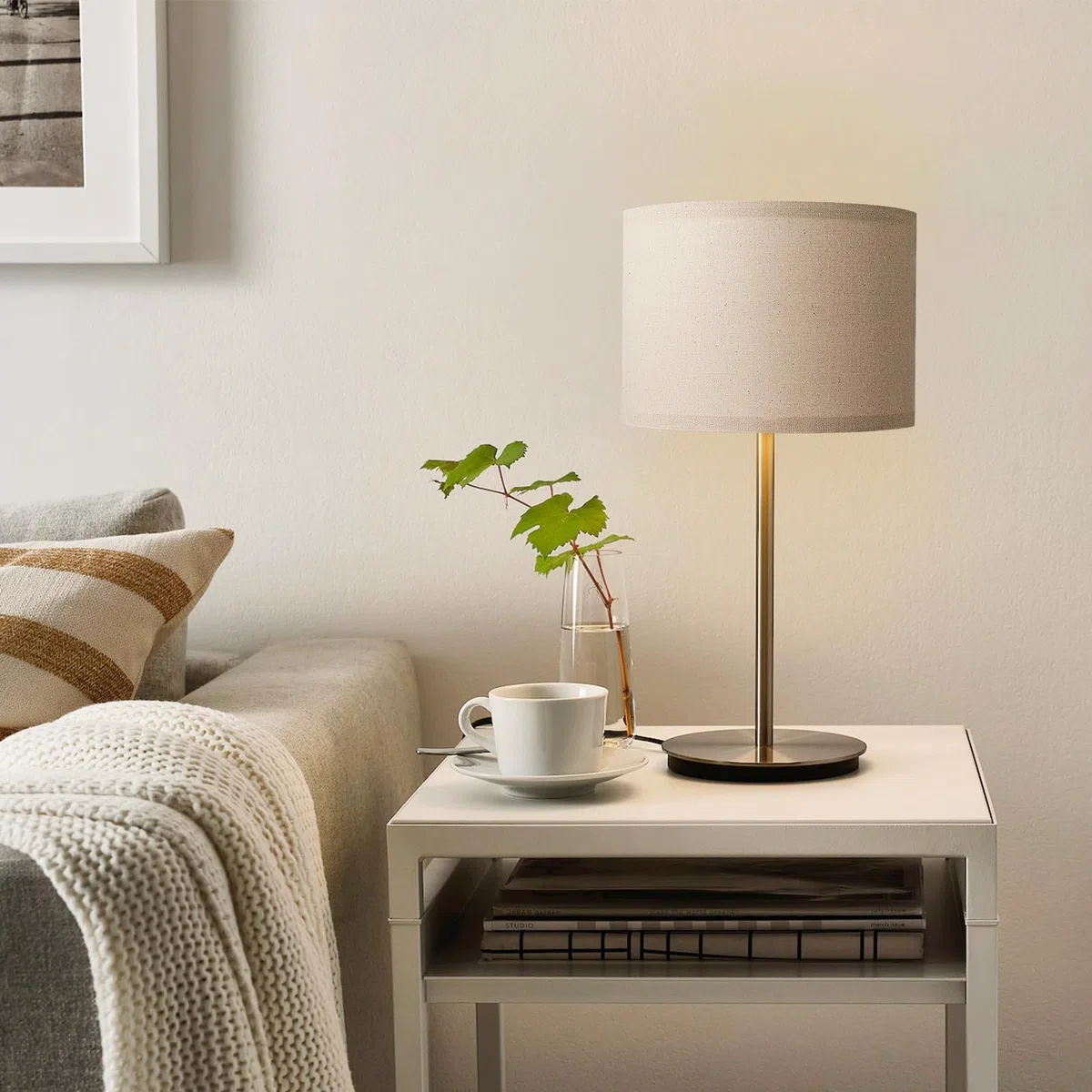 Paralumi in Lino Beige per Lampada da Terra da Tavolo Paralume Staccabile E27, Design Naturale e Funzionale per Studio e Ufficio