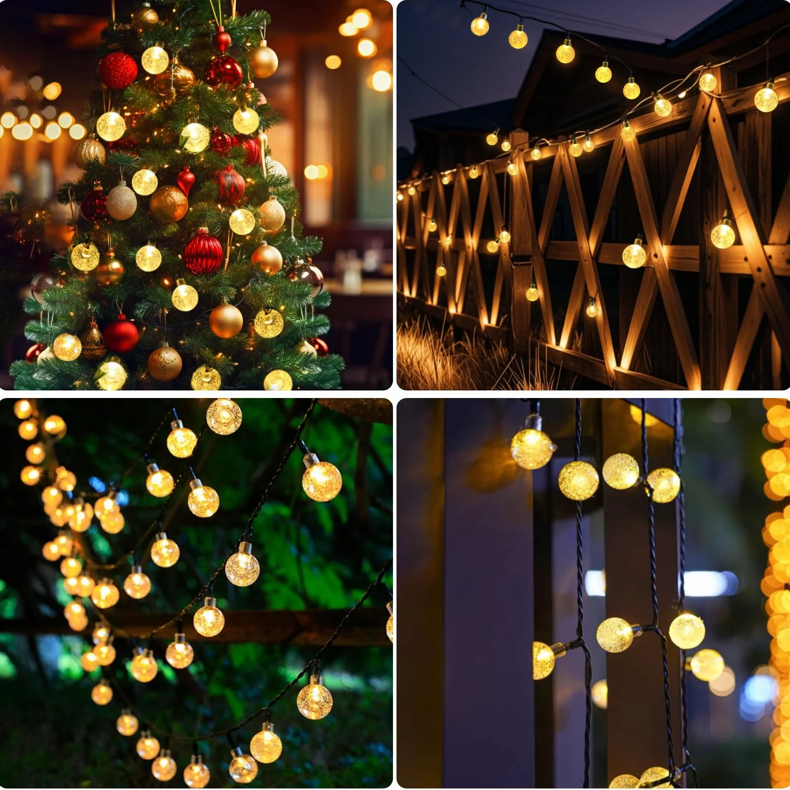 Luci Solare Catena Luminosa Esterno, 11M 60LEDs Luci Solari da Giardino, IP65 Impermeabile, 8 Modalità Luce Energia Solare Giardino Esterno per Feste, Terrazzo, Balcone, Matrimonio (Bianco Caldo)