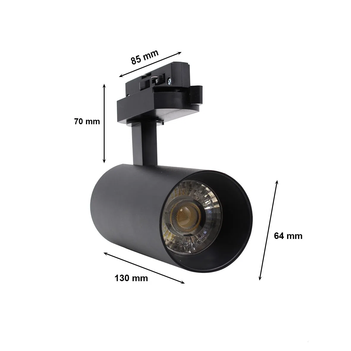 Faretto LED a Binario Monofase 20W 220V Nero Luce SWITCH 3000K-4200K-6400K