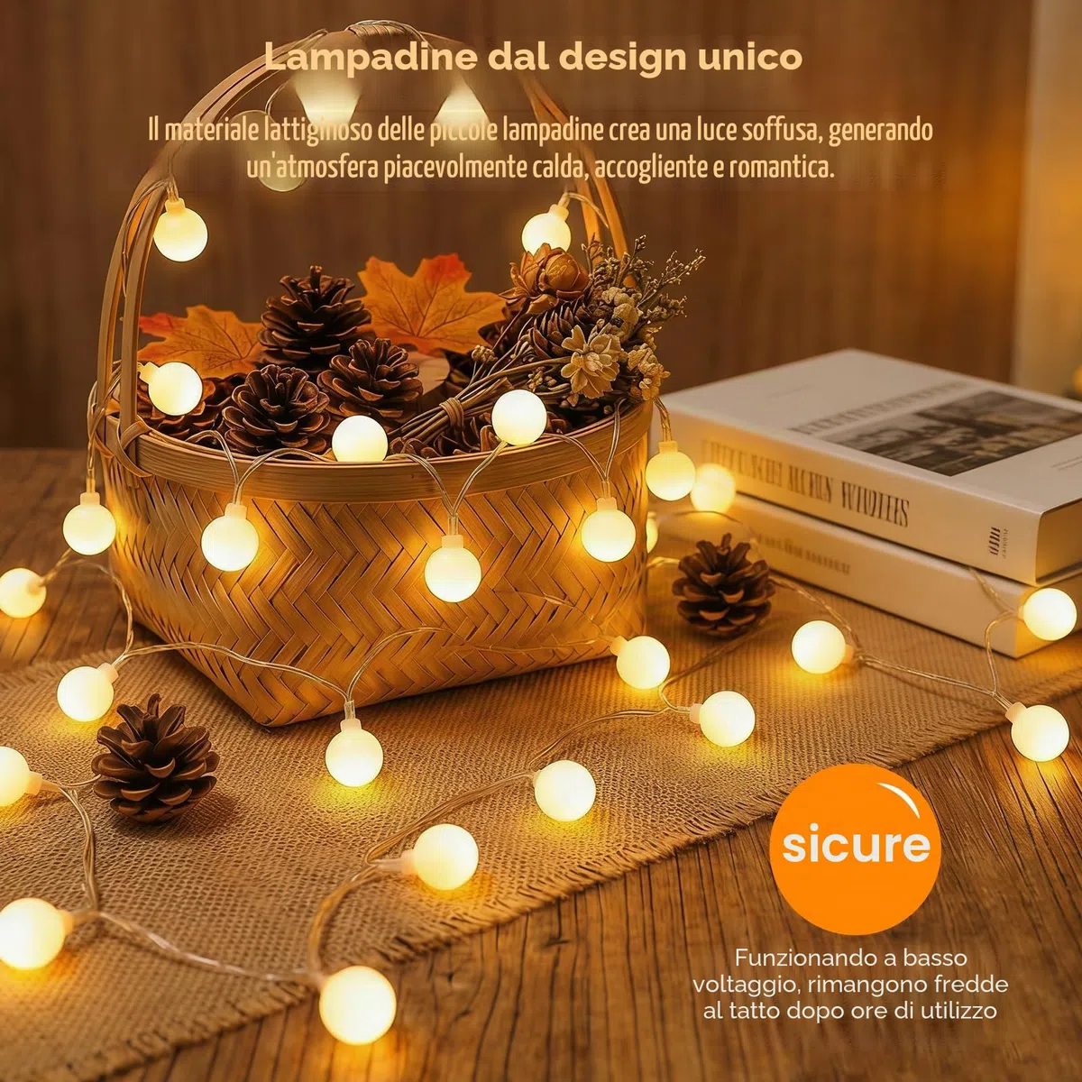 Catena Luminosa Esterno Interno, 60LEDs 10M Luci LED a Batteria con USB 8 Modalità FunZione Timer IP65 Impermeabile, Lucine LED Decorative per Balcone Giardino Feste Camera Campeggio Natale