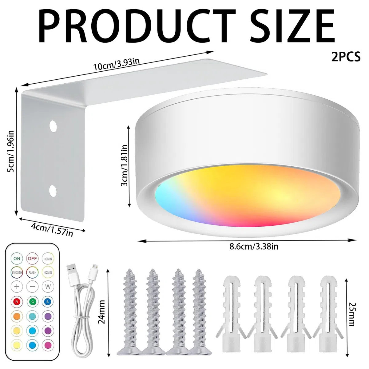 LUKIUP 2 Pezzi Ricaricabili Luce per Quadri Senza Fili con Telecomando, 2600mAh Faretti LED Ricaricabili Quadris Lampada, Luci per Quadri Applique Quadro Luci per Esposizione Pittura Vetrina （Bianco）