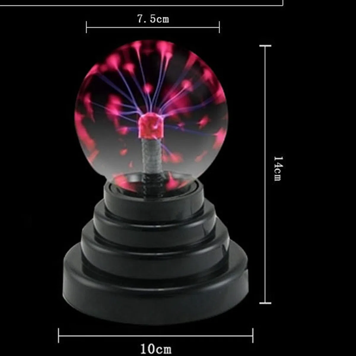 mumisuto Sfera al Plasma, 3 Pollici Lampada a Sfera al Plasma Magica, Magia Luce Rossa Touch Sensitive Novità Luce a Sfera per Feste Decorazioni, Regalo per Feste per Bambini, Casa, Natale