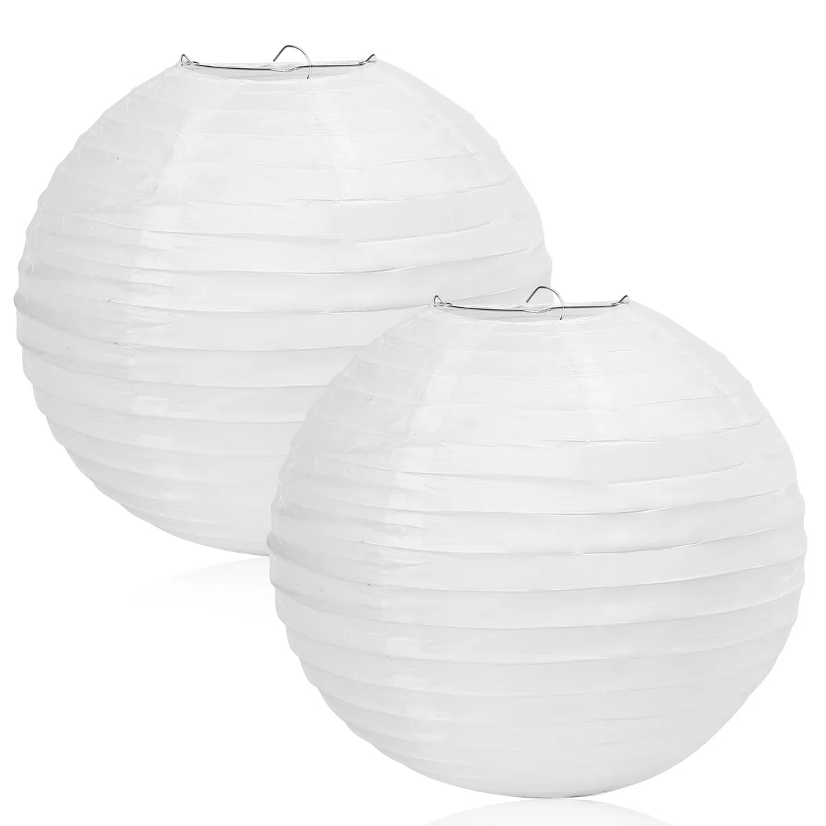 2 STK Lampadario Carta 30cm Rotondo Bianco, Lanterne di Carta per Interni/Esterni, Decorazione per Matrimonio Compleanno Festa Giardino Casa Party
