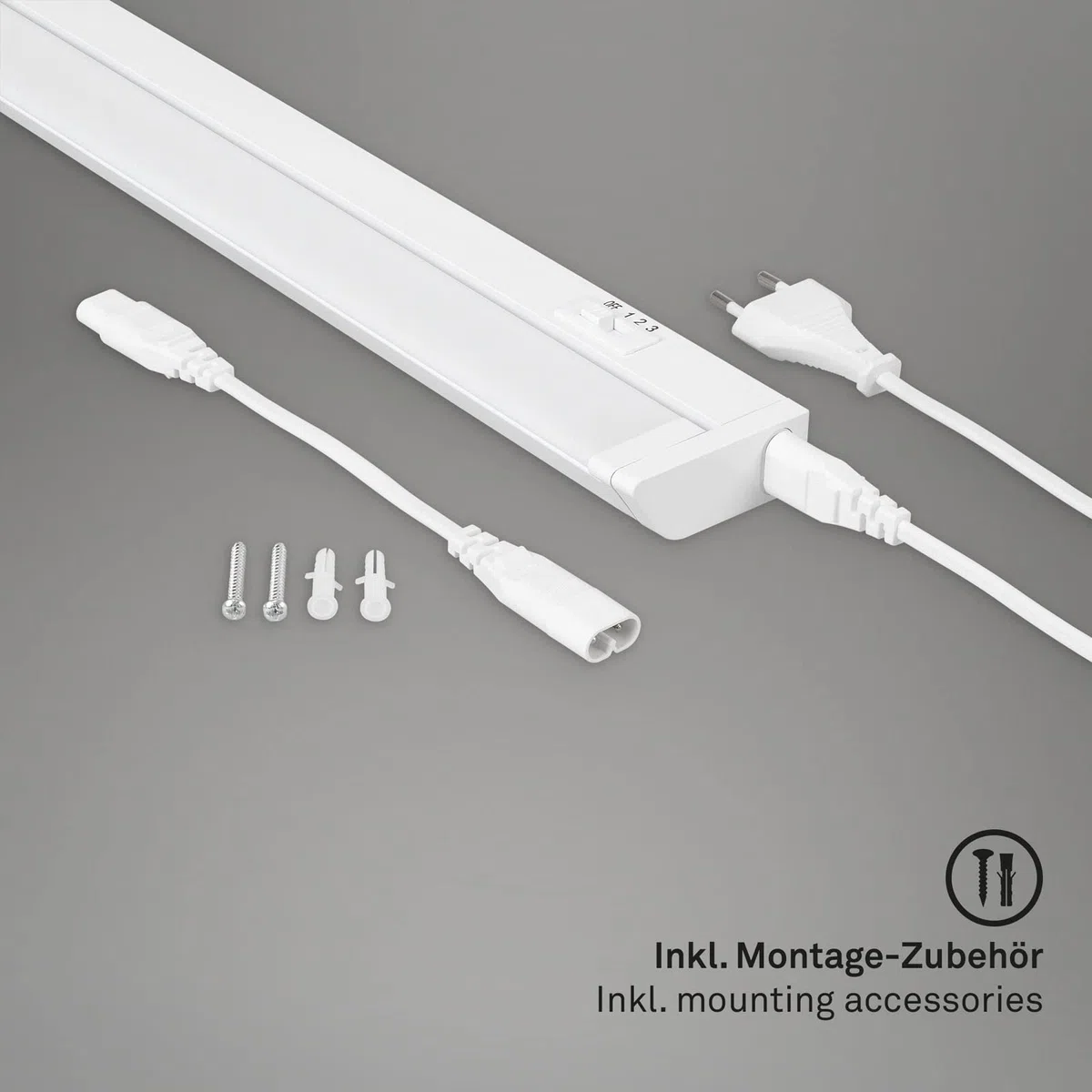 BRILONER - Lampada sottopensile LED orientabile, barra led sottopensile CCT per cucina, temperatura di colore regolabile, luce per armadi, 6,5W, 545x60x25mm (LxLxA), bianco