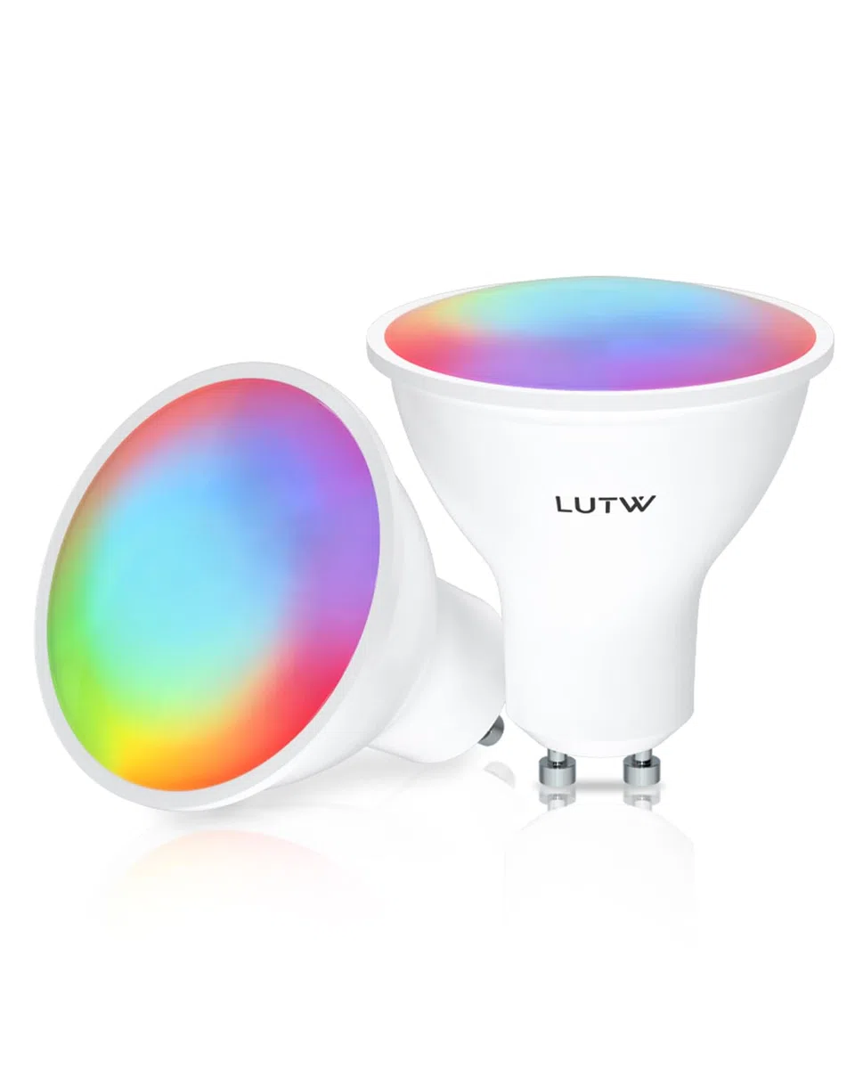 Lampadine Smart Alexa GU10, Dimmerabile Lampadina Smart GU10 5W, Compatibile con Alexa/Google Home, 450LM Faretti Lampadina WIFI GU10, RGB & 2200K-6500K Bianco Freddo Caldo, 2 Pezzi