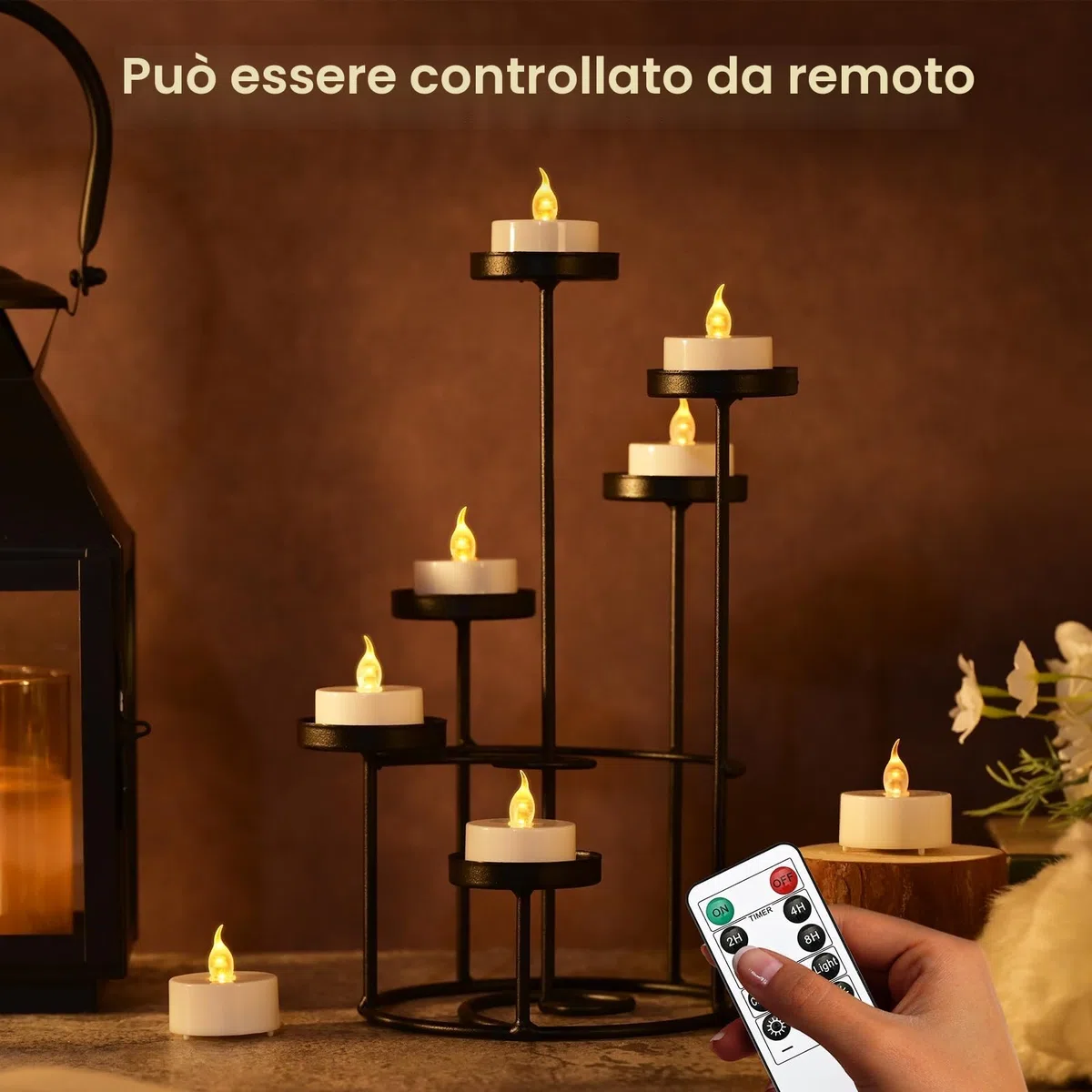 cimetech 12 lumini a LED con timer, telecomando senza fiamma, candele a LED elettriche, alimentate a batteria, per casa, stanza, tavolo, Halloween, decorazioni natalizie
