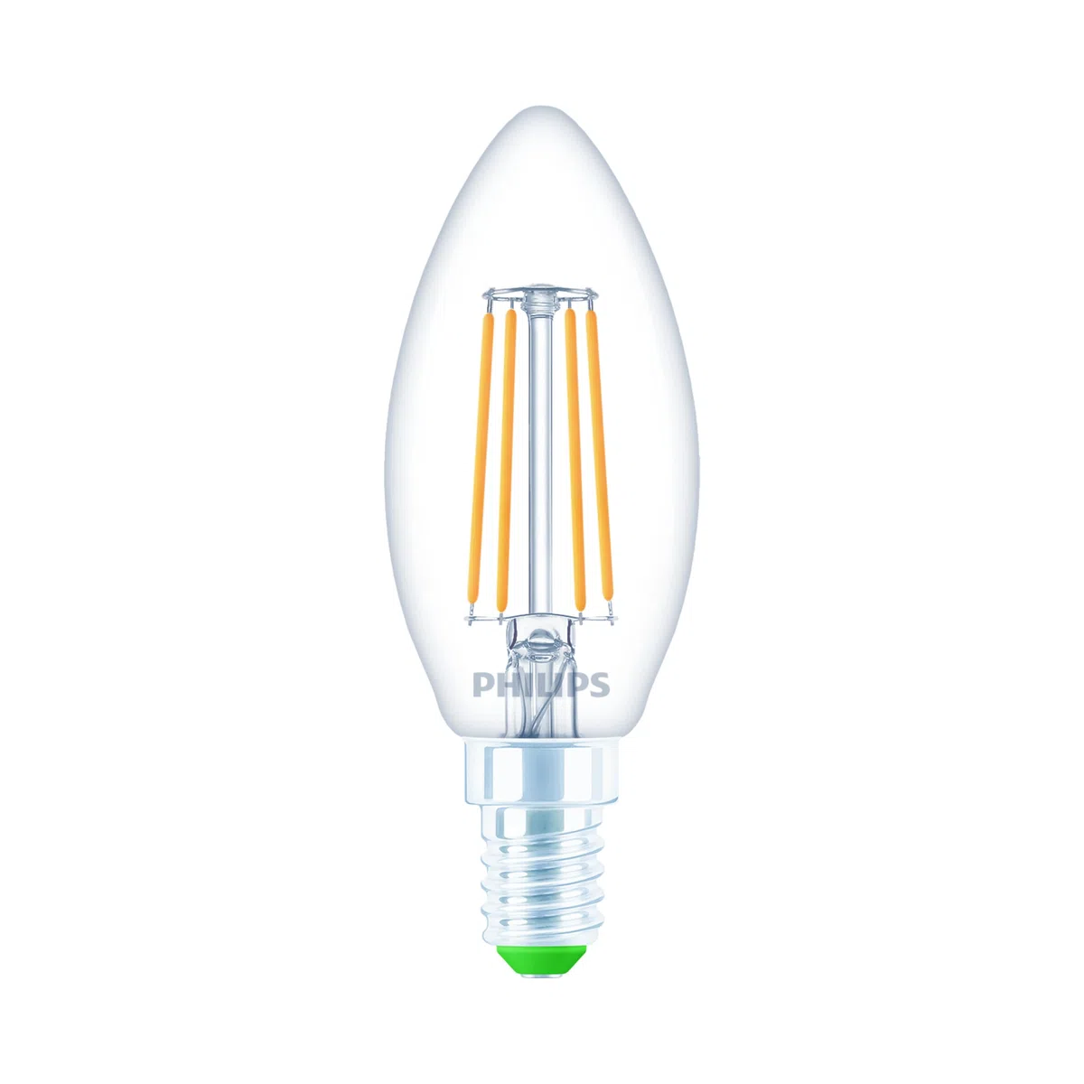 Philips LED UltraEfficient, Lampadina Candela, Vetro, Filamento, Attacco E14, equivalente a 40W, Luce Bianca Calda 2700K, confezione da 3