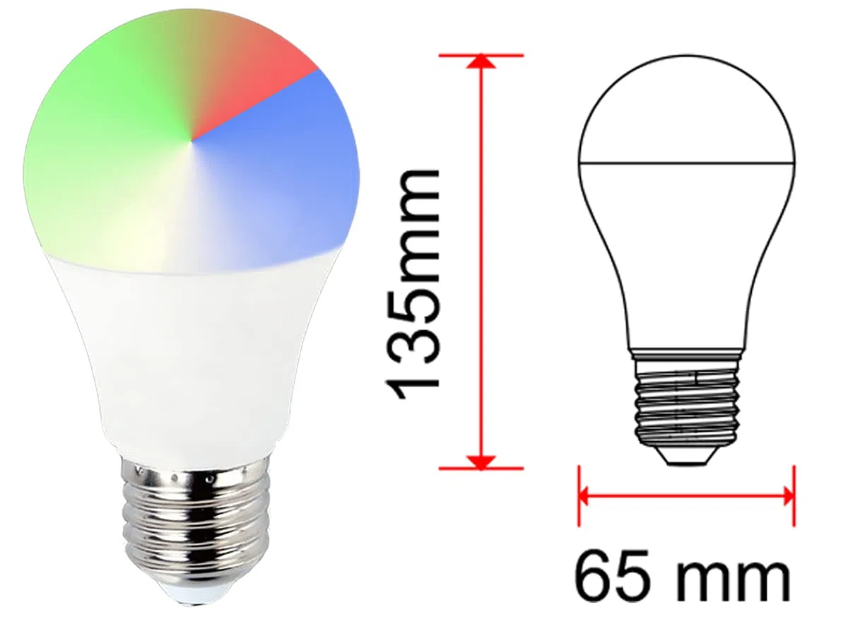 LEDLUX 2 Pezzi Lampade Led Smart, Faretto Led WiFi, RGB + CCT, Dimmerabile APP, Compatible Con Amazon Alexa Google Home (E27 A65 15W)