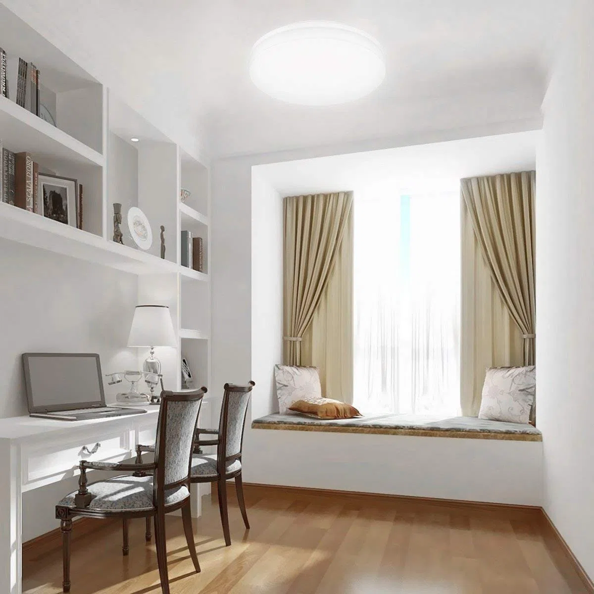 LE Plafoniera LED Dimmerabile 24W 2100lm, Ø 33cm, Lampada da Soffitto Bianco Diurno 5000K, Lampada da Bagno Impermeabile IP54, Lampade Ideali per Camera da Letto Balcone Bagno Cucina Ufficio Studio