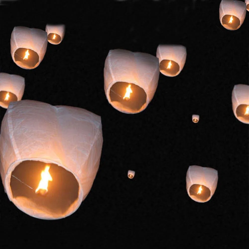 10PCS Cinese Lanterne di Carta Lampada per Feste e Matrimoni, Bianco, Confezione