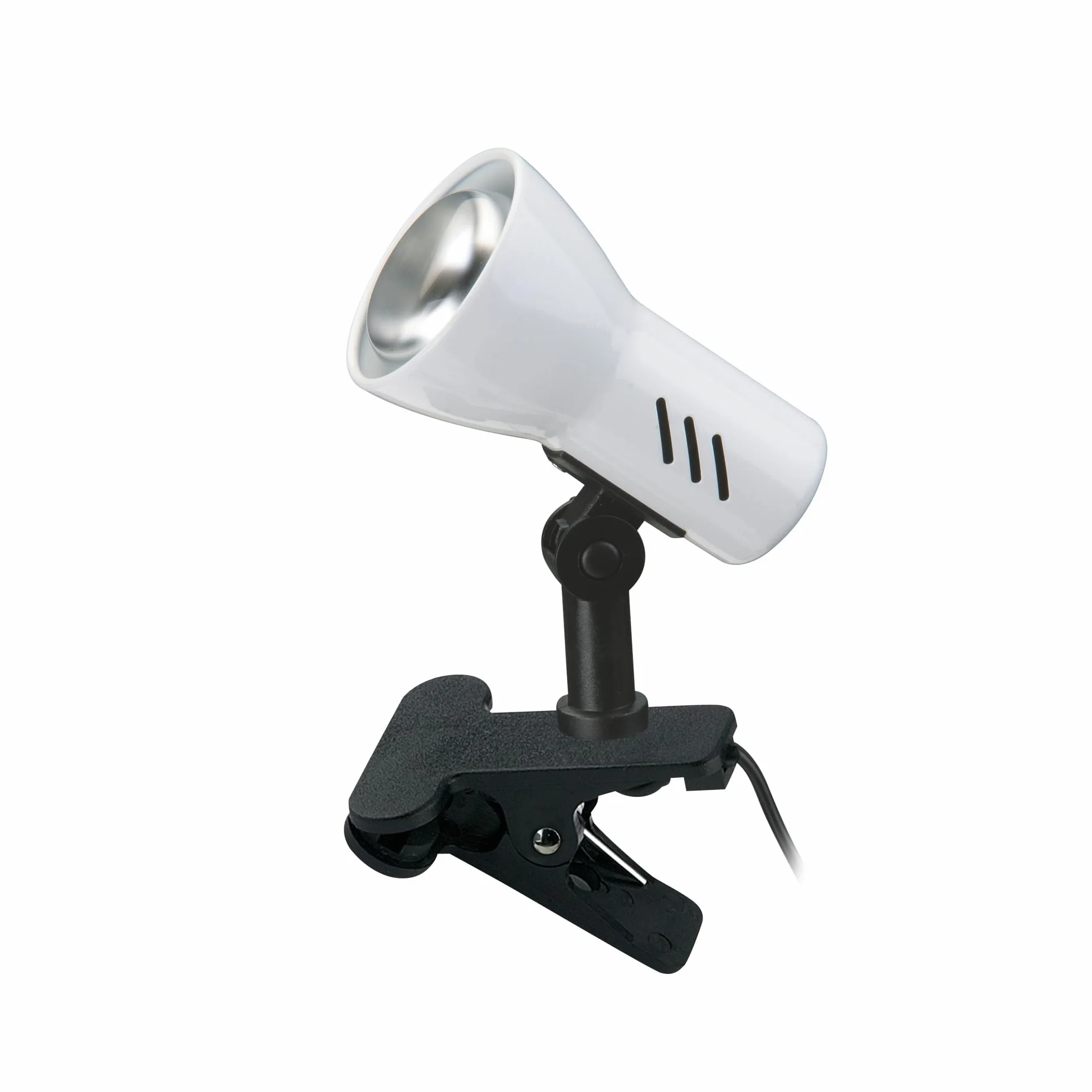 BRILONER - Lampada a morsetto, Lampada da tavolo, da lettura per libri, Girevole, Interruttore a cavo, Bianco