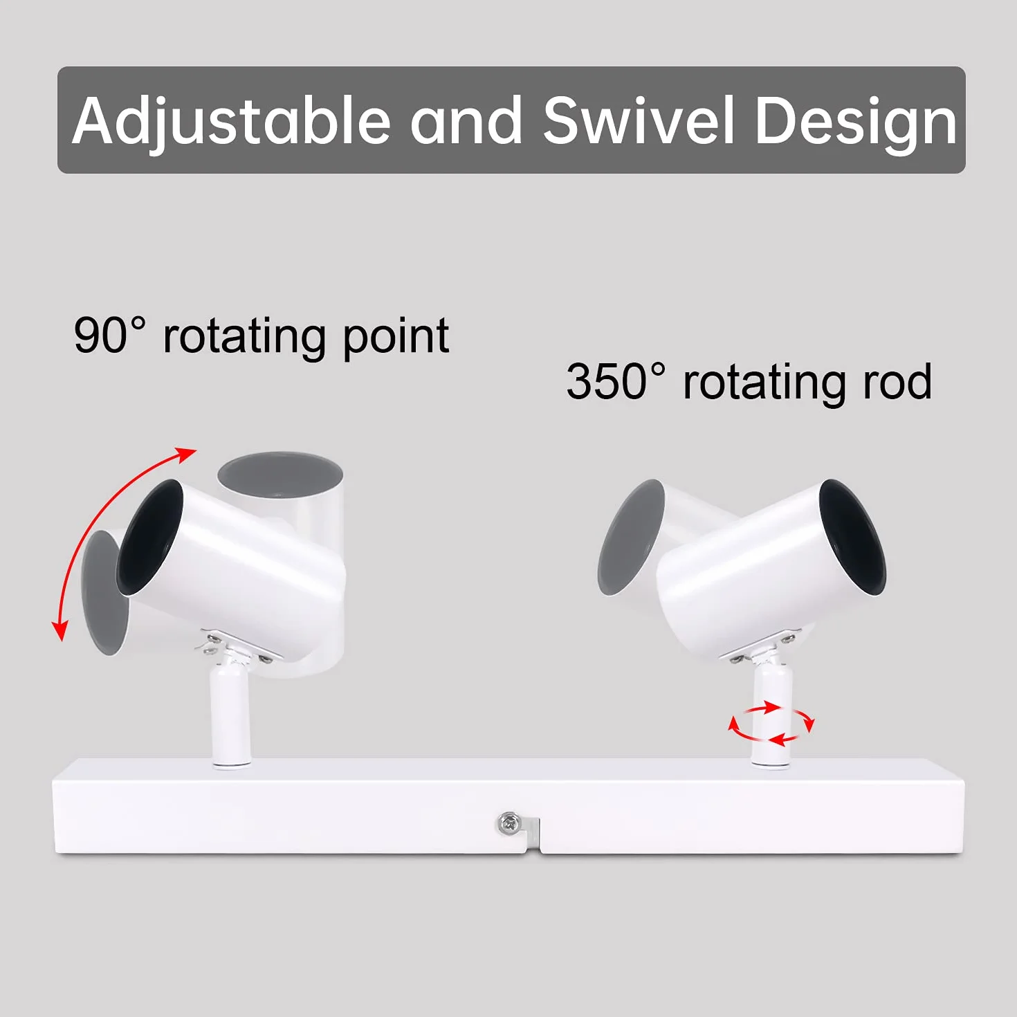 Faretti da Parete Interno Orientabili, Bianco Lampadario Faretti Led Soffitto non Inclusa Lampadina E27, Luci da Soffitto e27 per Soggiorno, Corridoio, Entrata o Scale, Max Non più di 60W