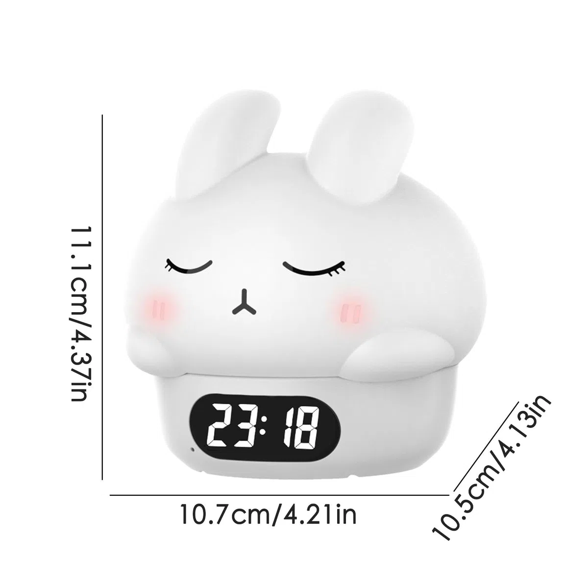 Sveglia coniglietto,Orologio coniglietto - Luce di pacca in silicone per conigli - Luce di pacca in silicone di coniglio, sveglia digitale coniglio, lampada sveglia divertente pa