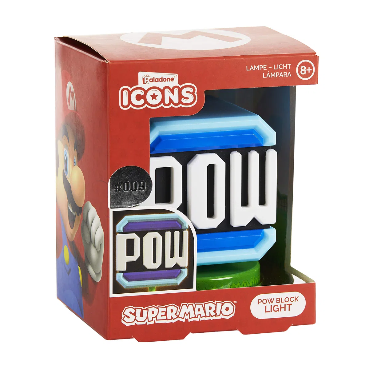 Paladone Super Mario Pow Block Icon Light - Prodotto con licenza ufficiale Nintendo