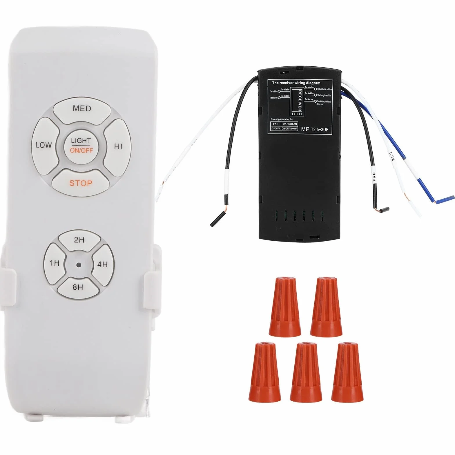 Kit di Telecomando Universale per Ventilatore da Soffitto, 220V Wireless Ventilatore Lampada Telecomando Kit, con 3 Impostazioni di velocità e Controllo della Luce, per Casa, Ufficio, Hotel