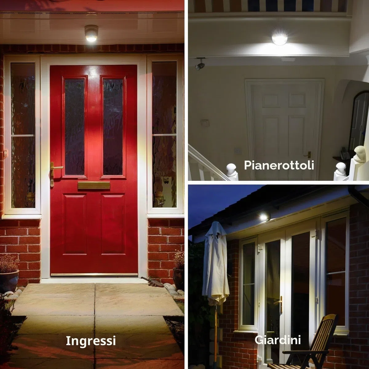 Auraglow Luce LED di Sicurezza A Batteria Ad Attivazione Con Movimento Con Sensore PIR Removibile Cordless