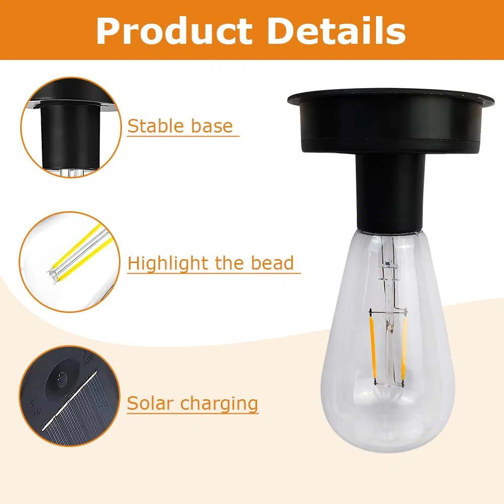 2 Pezzi Lampada Solare di Ricambio, 8 cm Lampadine Solari di Ricambio, Impermeabile Pannello Solare di Ricambios,Ricambio per Luci Solari per Lampade da Giardino,Lanterna Solares (Bianco Caldo)