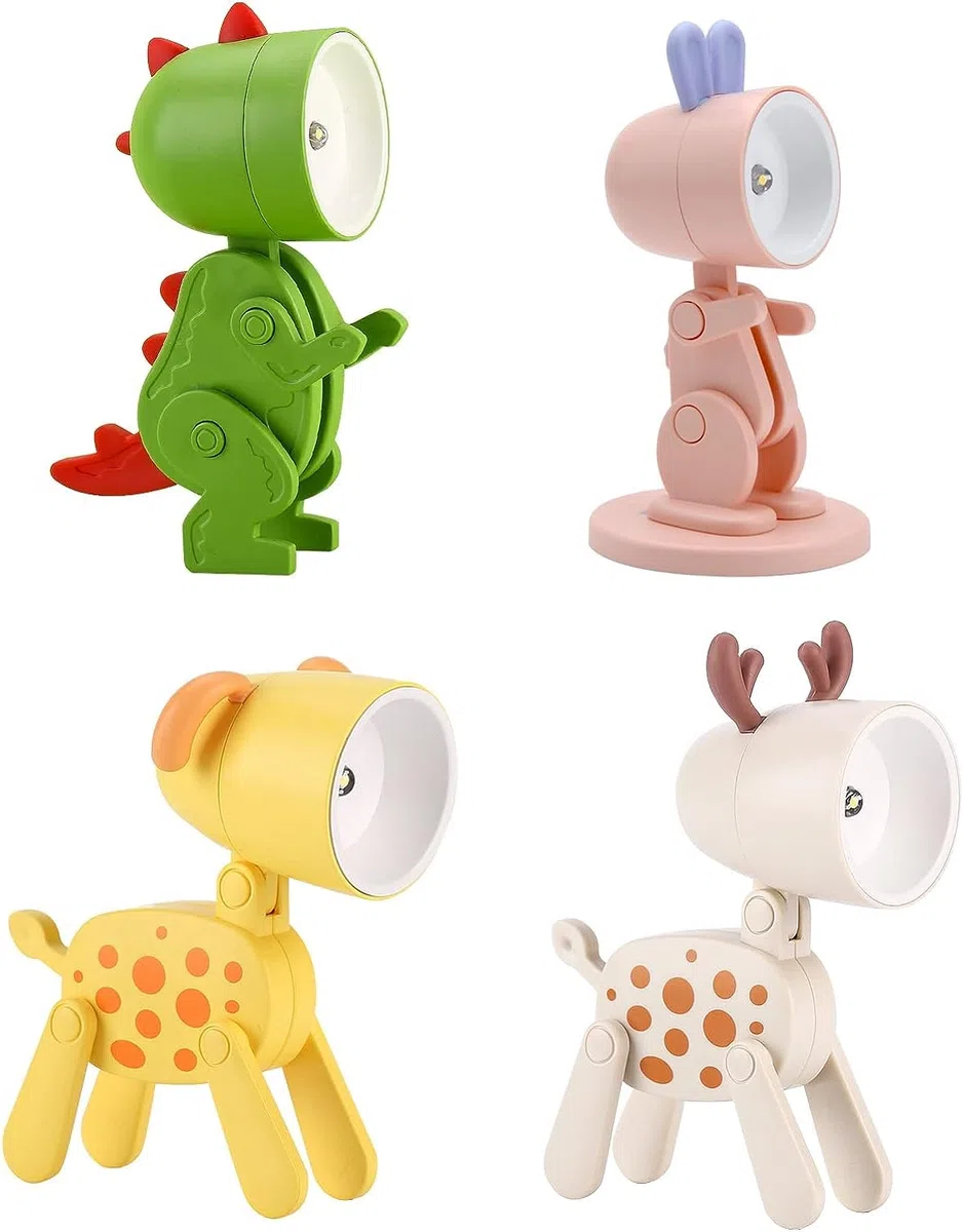 HENGBIRD Luce Notturna Bambini, Bambina Regalo Battesimo, 4 Pezzi Lampada Notte Animali Carino, Accessori Camera da Letto Ragazzi, LED Luci Notturne per Bambini Cameretta Bambina Regalo Neonato (A)