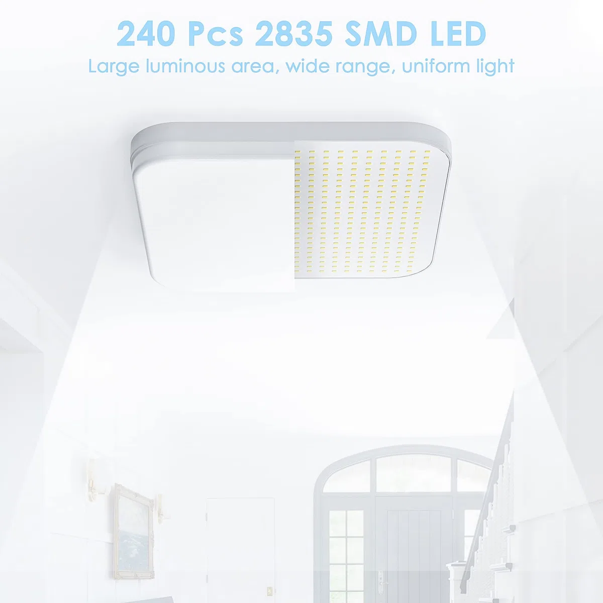 EASY EAGLE Plafoniera LED Soffitto 36W, Lampada Plafoniere Quadrato 3240LM 6500K Luce Bianco Freddo per Camera da Letto, Cucina, Soggiorno, Ufficio, Balcone, Bagno