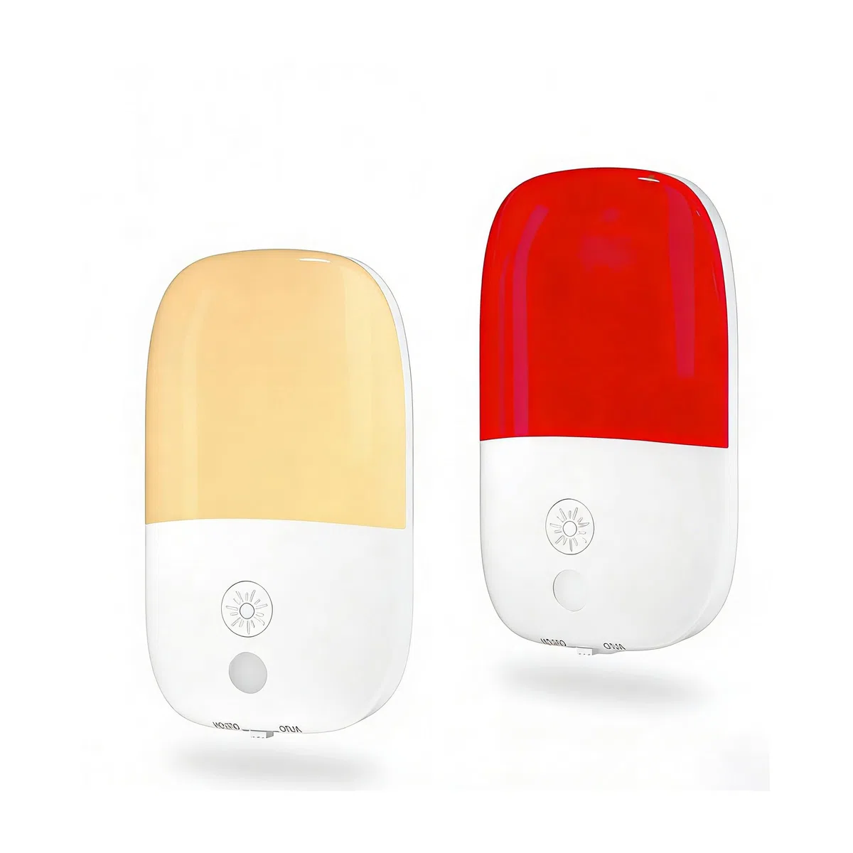 Luce Rossa Notturna Neonato 670nm & 2500K Ambra, Luce per Dormire con Sensore Crepuscolare, Luce Notturna da Presa Dimmabile Auto On/Off per Bambini, Camera, Bagno, 2 Pezzi