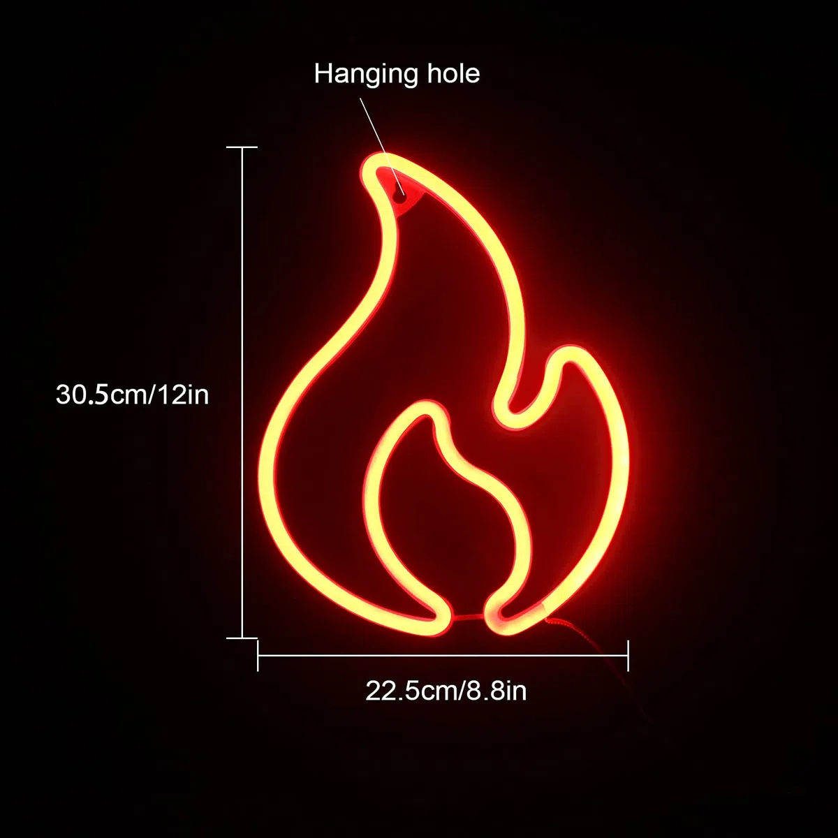 Ineonlife Insegne al Neon a Fiamma per Parete Luci al Neon Rosso Insegna a LED Accendi Fuoco Luce Notturna al Neon per Camera da Letto Bar Ristorante Negozio Decorazioni per La Casa