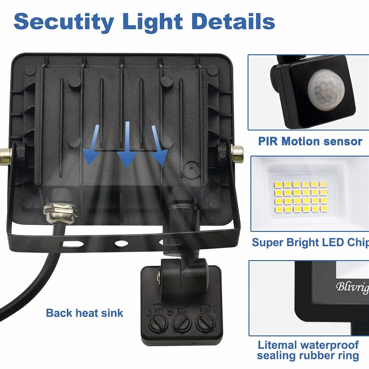 20W Faretto LED da esterno con Sensore di Movimento Bianco Caldo 3000K, 2000LM Faro LED Esterno Bianca Calda, Fari LED IP66 Impermeabile, per Casa, Cortile, Giardino, Garage