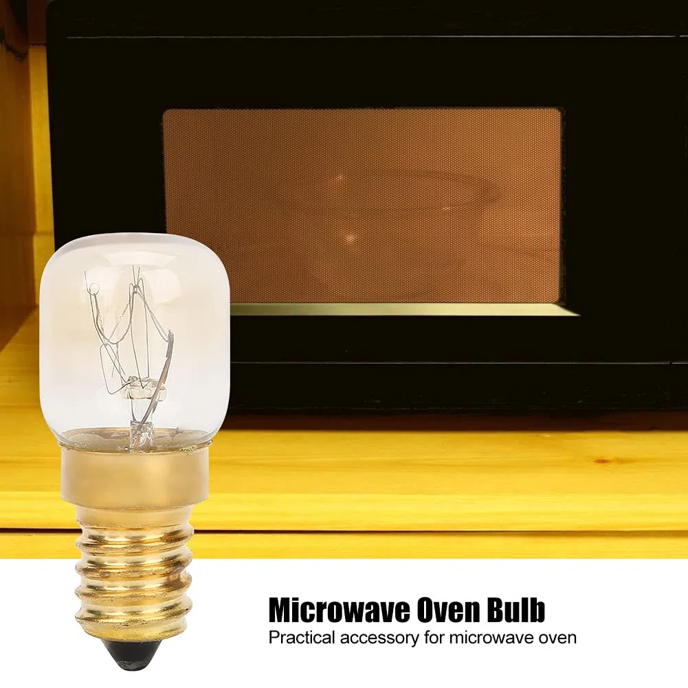 Lampadina del forno a microonde della sostituzione di 10Pcs 300 ℃, lampadina delle parti del forno a microonde di resistenza ad alta temperatura E14 d'ottone(15W)
