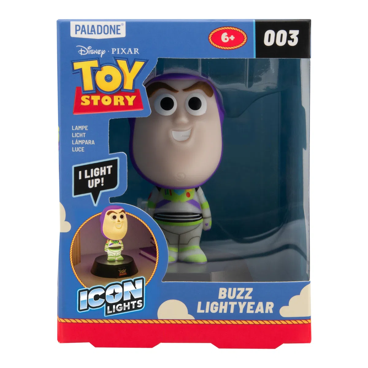 Paladone Buzz Lightyear Icon Light – 11cm Toy Story Character Lamp – Soft Glow Desk or Bedside Light