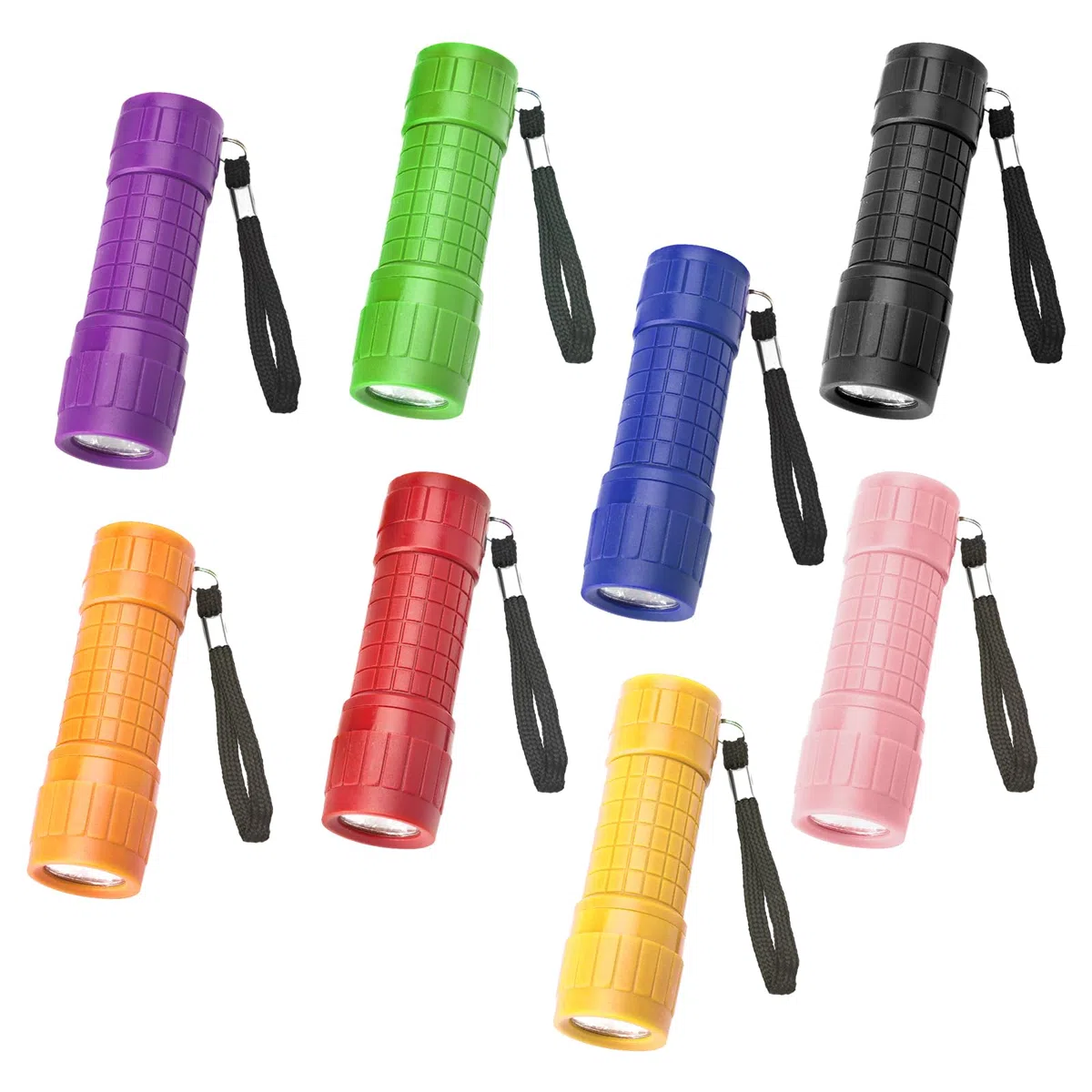 8 Mini Torce Elettriche per Bambini a Partire dai 3 Anni - Set con Batterie per Campeggio e Attività all'Aria Aperta