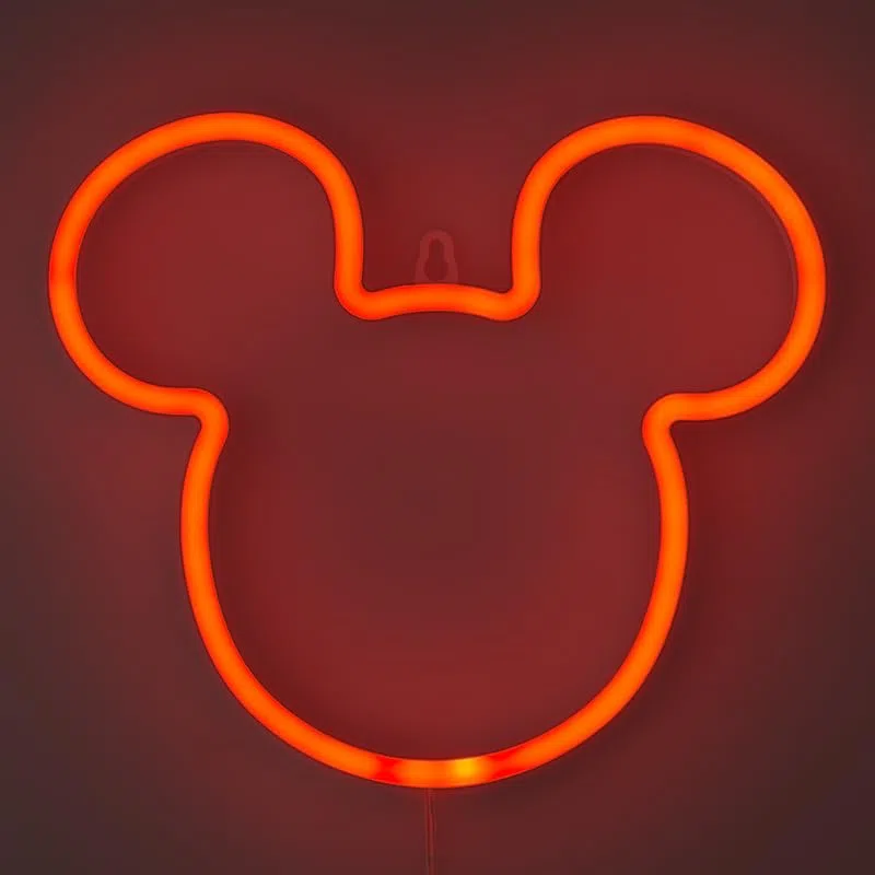 Paladone, Lampada da parete neon a LED con orecchie di Topolino della Disney, con licenza ufficiale e cavo di alimentazione, per casa, camera da letto, decorazione soggiorno, articolo cultura pop