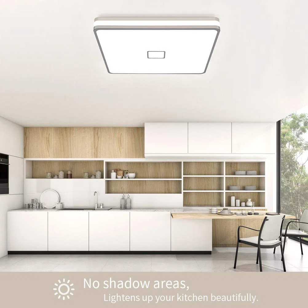Plafoniera Led Moderna Lampada da Soffitto Airand 24W 2050LM Quadrata Led Luce per Bagno Soggiorno Cucina Camera da letto Sala Corridoio Ufficio Cantina e più,IP44 Impermeabile,Bianco Naturale,Ø 32cm