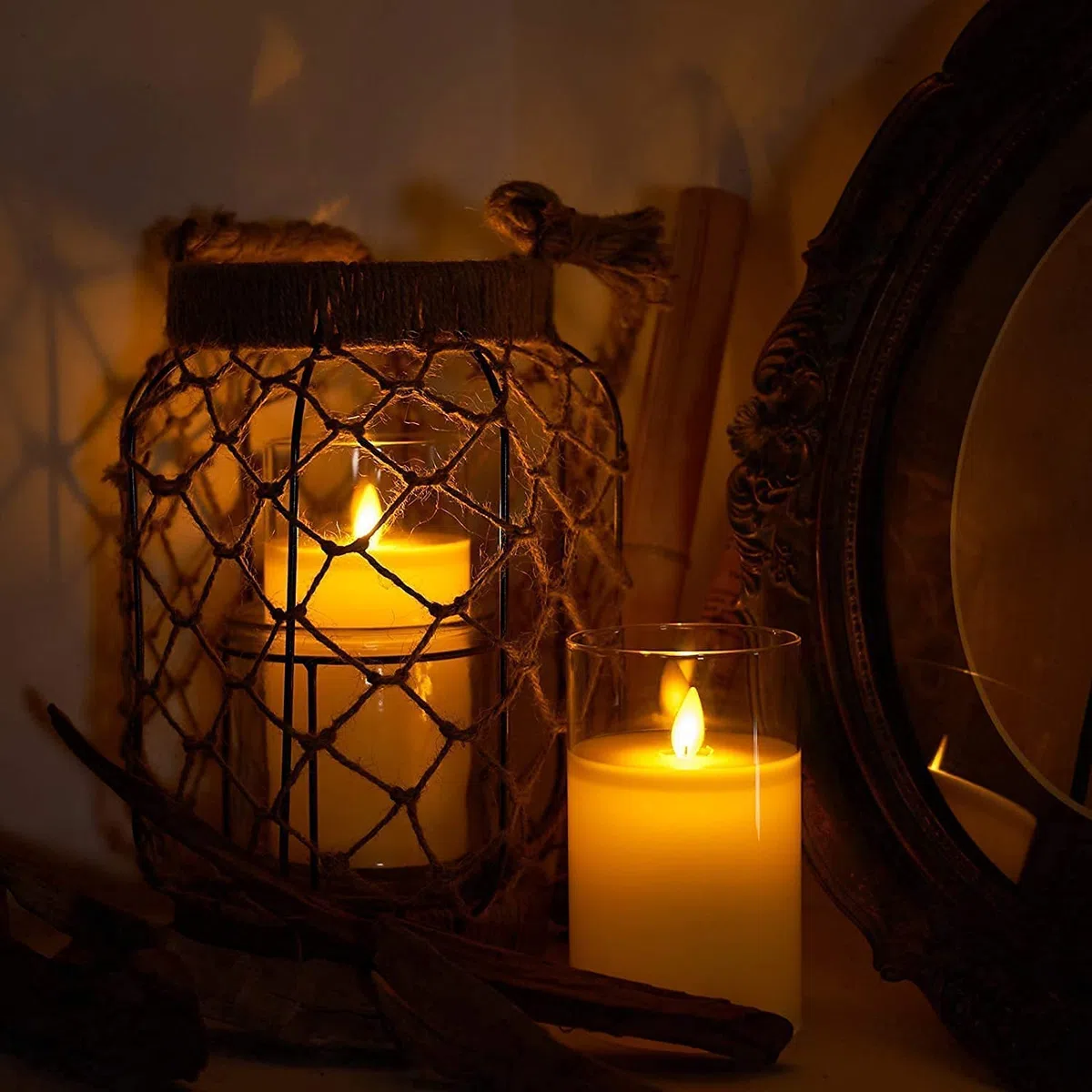 Candele LED, Flickering Flameless Candele, Candele LED a Ricaricabile con Glass, Candele con Telecomando, Realizzato in Vera Paraffina, Funzione Timer 24 Ore per Decorazione,Festa, Vacanze-15cm Bianco