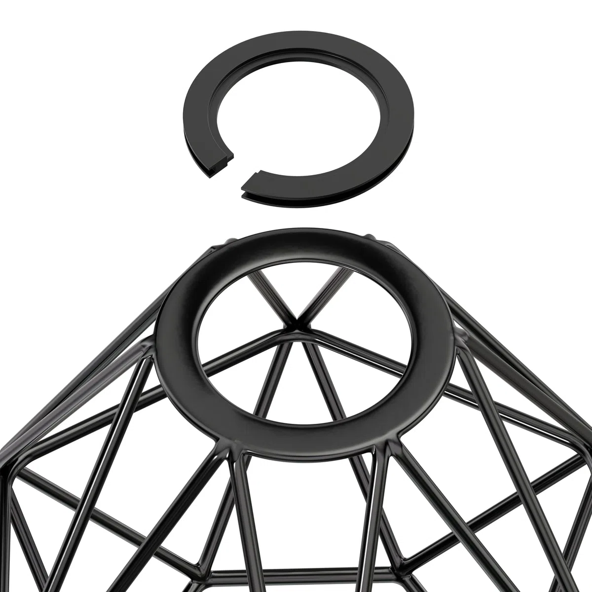 ledscom.de Paralume a gabbia, nero, E27 / E14, Ø 160 mm
