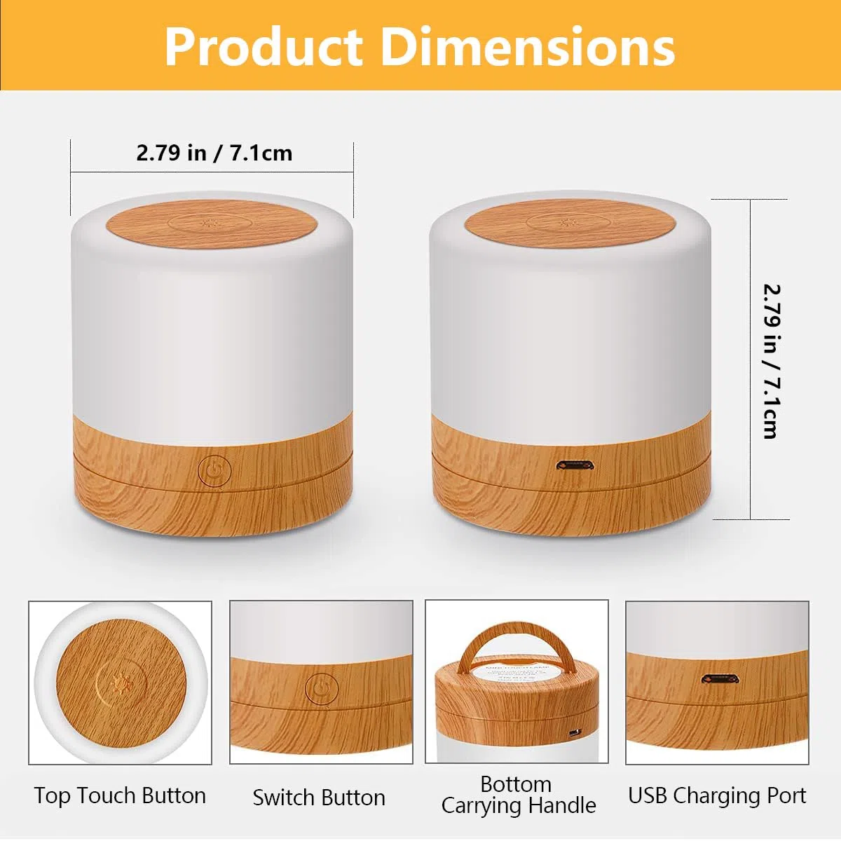 LED Luce Notturna Bambini, MINI Lampada da Comodino Touch Dimmerabile con 13 Colori, Luminosità Regolabile Telecomando, per Camera da Letto Cameretta dei Bambini