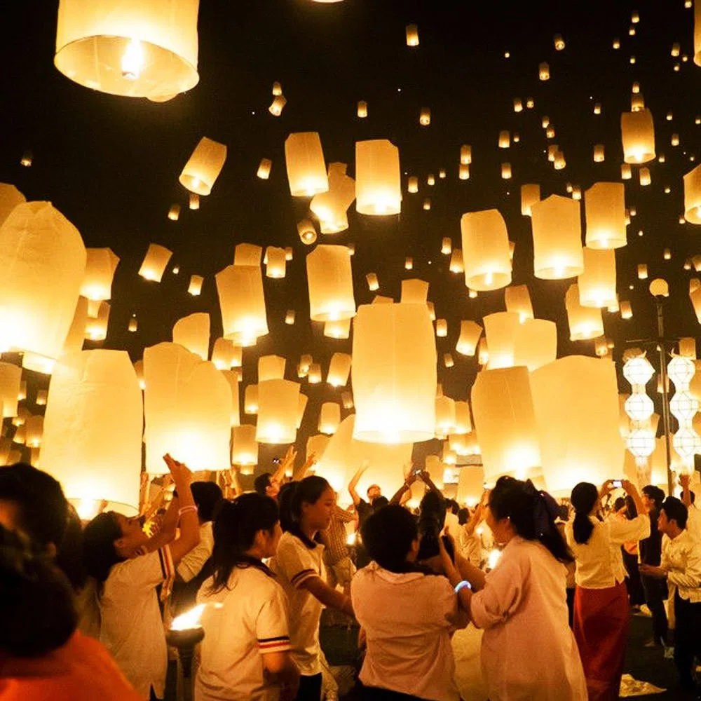 10PCS Cinese Lanterne di Carta Lampada per Feste e Matrimoni, Bianco, Confezione