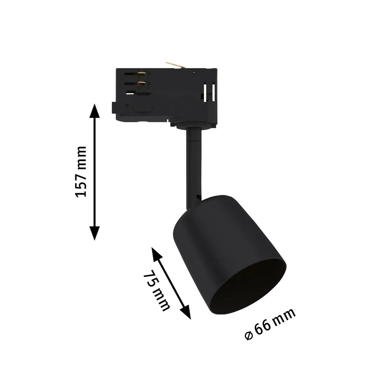 Paulmann 95532 ProRail3 Copertura faretto GU10 Max. 10 W 230 V Nero Sistema soffitto Binario in Metallo e plastica
