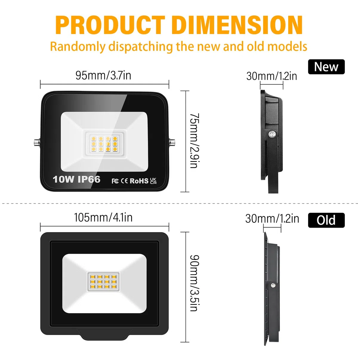 SKYWORLD 2 Pezzi Faretto Led da Esterno, 10W 1000LM Faretti a LED per esterni, IP66 Impermeabile 3000K Bianco Caldo Luce di Sicurezza per Terrazza, Giardino, Cortile, Patio, Parco, garage