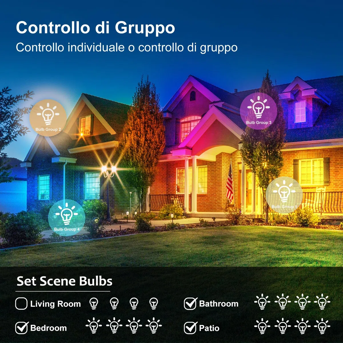 Lampadina Wifi Smart LED E27, 9W 1000lm Lampadina Alexa Dimmerabile, Multicolore 2700k-6500k, Compatibile con Alexa e Google Home, Smart Life/Tuya APP Controllo, 2Pz