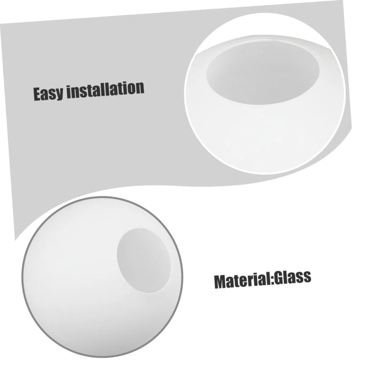 LALAFINA Paralume Ricambio in Vetro Satinato Bianco Opaco Sfera Rotonda per Lampadario Sospensione Copertura Lampada Decorativa per da Pranzo e Camera da Letto