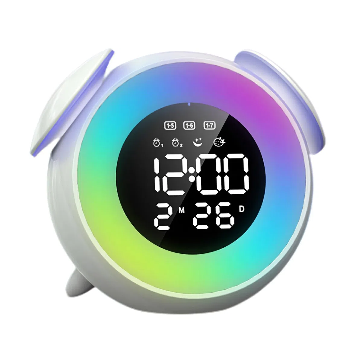 8 in 1 Sveglia Musicale, Lampada da Scrivania Musicale, Sveglia Intelligente a LED, Sveglia Naturale, Design di Ricarica, per Camere da Letto Camerette per Bambini Salotti Balconi