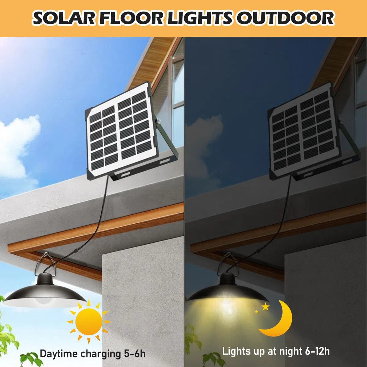 Lampada solare con telecomando, 3 temperature di colore, IP65, impermeabile, a sospensione per giardino e terrazza