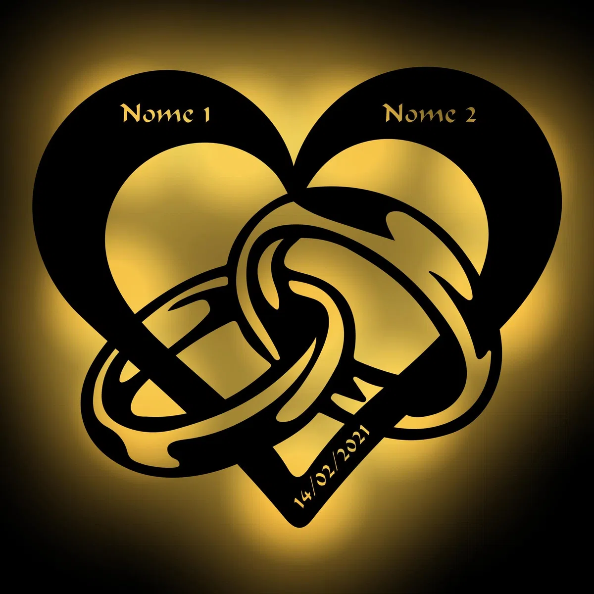 Schlummerlicht24 luce notturna"Anello d'amore" regalo con nome per ragazza o ragazzo, ideale per la prova d'amore per l'anniversario, fatto in legno a mano
