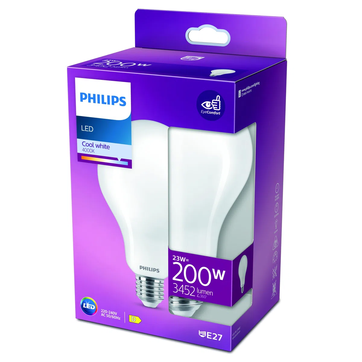 Philips LED Lampadina Goccia, Equivalente a 200W, Attacco E27, Luce Bianca Fredda, Non Dimmerabile, 95 mm x 165 mm